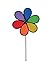 In the Breeze 6-Petal Flower Spinner, 12-Inch Rainbow Dazy Fabric Flower Spinner, 2804