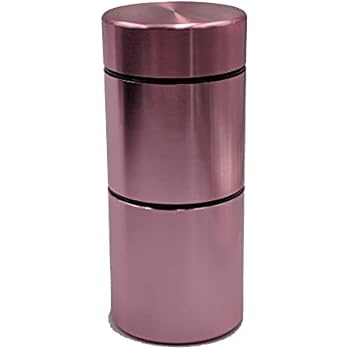 Herb Stash Jar | 2 Solid Aluminum Airtight Smell Proof Containers #1 Best WayTo Preserve Herbs Tobacco & Spices (Perfect Single, PINK)