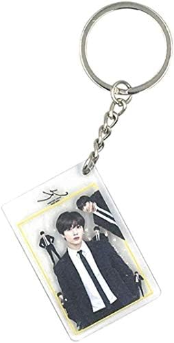 Wanjis Colorful KPOP BTS Bangtan Boys Characters Printing Acrylic Keychain Transparent Square Pendant Key Rings Hot Gift for Fans( JUNGKOOK)
