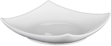 'HOLST Porcelain 019 Square Curved Plate 19 cm Yoyo"Osaka White 18.7 x 18.7 x 3.8 cm