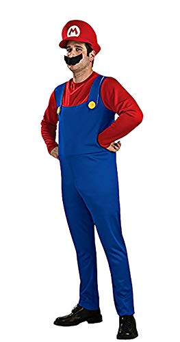 Riekinc Men s Super Brothers Costume Adult Cosplay Costume Mario Brothers