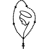 Mandy Graphics Rosary Lady Fatima Virgin Mary Vinyl Die Cut Decal Sticker for Car Truck Motorcycle Windows Bumper Wall Home Office Decor Size- [6 inch/15 cm] Tall and Color- Gloss White
