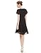Ever Pretty Round Neckline Sleeve Ruched Short Casual Wear to Work Dress 03990