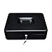 SharpVault Cash Box with Lock, Black - 2018 Money Box Safe, 5 compartments & 4 Spring Loaded, Lock Box with Key