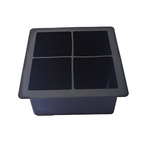 3 Pack Silicone Ice Cube Trays, Large Easy Release Ice Cube Mold Containers - Silicone Ice Cube Maker for Cocktail Whiskey 3.9"x3.9"x1.9" Black - Thumbnail 4