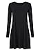 Leadingstar Women Long Sleeve Tunic Top Shirt Dress Casual Mini Black Dress (S, Black)