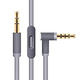 Replacement Audio Cable 3.5mm Cord Wire with Built-in Microphone and Control Car Audio Cable Iphone Ipad MP3/4 for Beats by Dre Headphones Solo Studio Pro Detox Wireless Mixr Executive Pill (Gray)