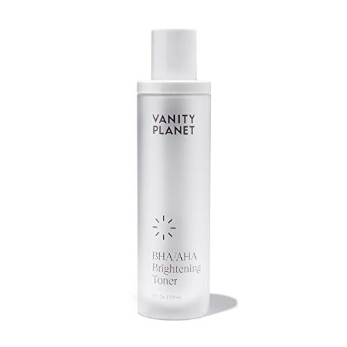 Vanity Planet's Face Toner (4 Fl Oz/ 120ml) BHA/AHA Brightening Toner that Brightens, Hydrates and Rejuvenates Skin with Lactic Acid and Fruit Extracts, Vegan, Cruelty-free