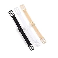 Aardich Non Slip Bra Shoulder Strap Adjustable Strap Holder Elastic Bra Strap Clips Women Accessories 3pcs (Black,White and Skin Color)