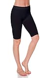 Emmalise Women's Capri 17 in Knee Length Bermuda Seamless Legging - Black, Plus Size
