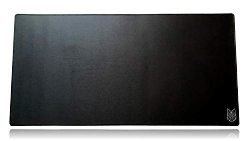 SoloQ Extended Mega Size Custom Professional Gaming Mouse Pad - Anti Slip Rubber Base - Stitched Edges - Large Desk Mat - 48" x 24" x 0.16" (Mega, Black with Blue Logo)