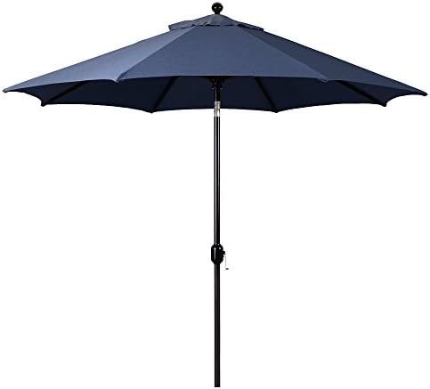 9-Foot Galtech (Model 737) Deluxe Auto-Tilt Umbrella with Black Frame and Sunbrella Fabric Navy (Includes Extended Frame Warrantee)