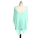 Women's Wedding Bridal Long Soft Chiffon Scarf Wrap Evening Shawls Stole Scarves (Mint Green)