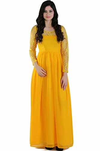 yellow colour maxi dress