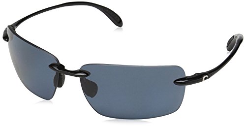 Costa Del Mar Gulf Shore Sunglasses, Shiny Black/Gray 580Plastic