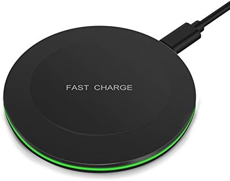 Fast Wireless Charger, Qi Certified, 3 Types Charging Mode, Ultra Slim 0.2 inches, 7.5W Compatible iPhone Xs Max /8 /X /8 Plus/XR/XS, 10W Compatible Samsung Galaxy S8 S9, 5W All Phones (Black)