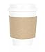 CucinaPrime 12oz White Disposable To-Go Paper Coffee/Hot Beverage Cups with White Lids and Sleeves- 50 Pack
