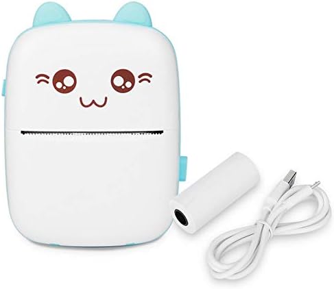 ミニプリンター スマホ対応 Bluetooth接続 0dpi サーマルプリンター フォトプリンター 感熱プリンター メモプリンター 写真 メモ 手帳 領収書用 在宅勤務 自宅学習 お子様へのプレゼント 1ロール 印刷用紙付き ブルー