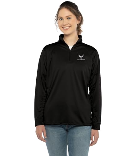 Vantage Apparel Women's US Air Force Micro Mesh Performance 1/4 Zip Pullover, U…