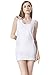 Moxeay Womens Extra Long Stretch Cotton Tank Top (Large,White&Black)