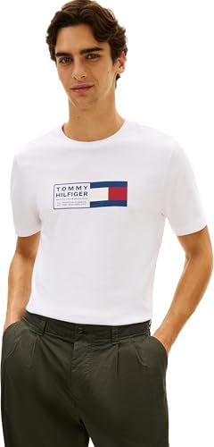 T-Shirt Homme Brand Love Text Box MW0MW42366 S/S, Blanc, M