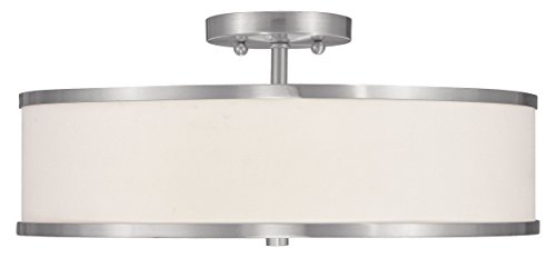 Livex Lighting 6352-91 Park Ridge 3 Light Ceiling Mount, Brushed Nickel