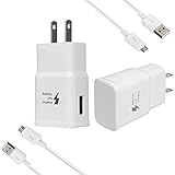 Wall Charger Adaptive Fast Charger Kit for Samsung Galaxy S7/S7 E/S6/S6 E/Note5/4 /S4/S3, USB 2.0 Fast Charge Kit True Digital Adaptive Fast Charging (S7 2+2-White)