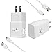 Wall Charger Adaptive Fast Charger Kit for Samsung Galaxy S7/S7 E/S6/S6 E/Note5/4 /S4/S3, USB 2.0 Fast Charge Kit True Digital Adaptive Fast Charging (S7 2+2-White) primary