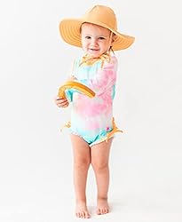 Rainbow Tie Dye Long Sleeve One Piece Rash Guard