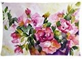 Custom It flowers watercolor Rectangular Decorative Cotton polyester Pillow Case Cushion Cover 20x30 inch(one side)
