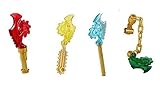 LEGO Ninjago Ninja Set of 4 Techno Blades (LOOSE) - Red, Blue, Green, Yellow