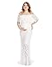 Women's Off Shoulder Short Sleeve Ruffles Lace Maternity Gown Maxi Photography Dress (White 1, Large)