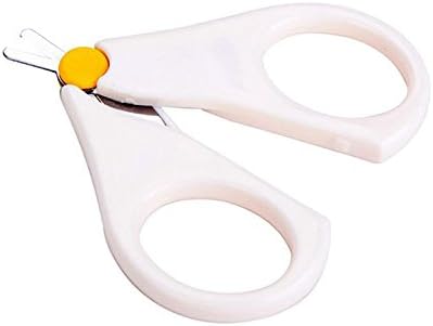 SPEEDOR First Safety Baby Nail Scissors, Rounded Tips, Protective Cover, Ergonomic Design for Infants/Toddlers (White)