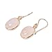 NOVICA Artisan Handmade Rose Gold Plated Quartz Dangle Earrings with 18k Sterling Silver Pink Thailand Birthstone [1.1 in L x 0.4 in W] ' Morning Rose'