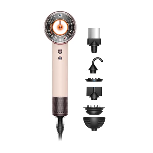 Dyson Supersonic Nural™ Haartrockner Curly+Coily-Schnelles, intelligentes Trocknen ohne extreme Hitze, automatische Temperaturregelung, 3 Aufsätze inkl. Diffusor & Kammaufsatz, Ceramic Pink/Rosé Gold
