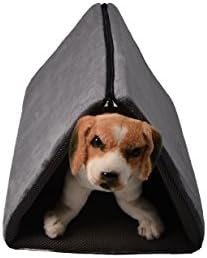 HappyCare Textiles 2-in-1 foldable Pet Bed/Tunnel, 36" x 23", Gray