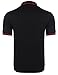Coofandy Mens Casual Short Sleeve Contrast Striped Classic-Fit Golf Polo Shirt
