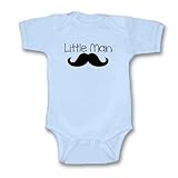 Little Man Mustache Baby Onesie Baby Blue (0-3 months)