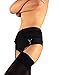 MILA MARUTTI Thigh High Stockings Pantyhose for Garter Belt Opaque Microfiber 40 Den for Women (XL, Black)