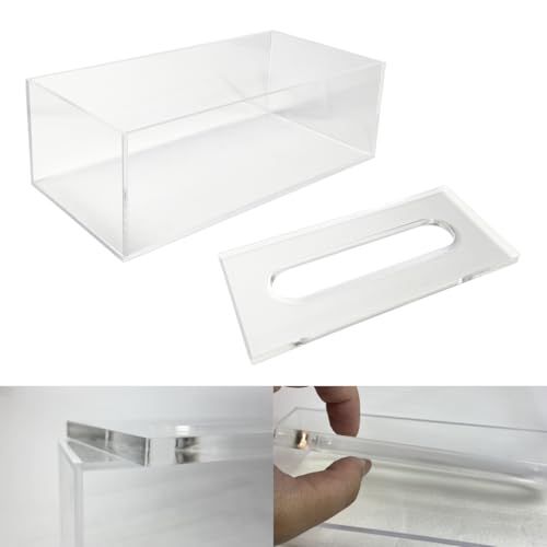 Porta Lenços de Papel Interfolha em Acrílico Transparente com Tampa Fixa 10 mm | Design Moderno, Resistente e Decorativo