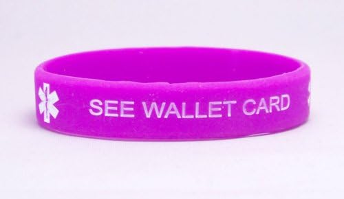 See Wallet Card Medical Alert Bracelet Large Size for Adults Choose Your Color
