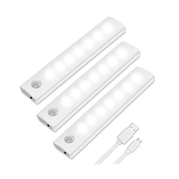 Confezione Da 2 Luci Per Armadio, Luce Notturna Ricaricabile Con Sensore Di Movimento E Adesivi Magnetici Per Armadio Ripostiglio Scale 30 Cm Classe Energetica A 89004515