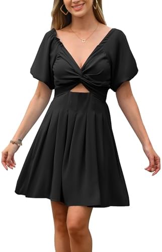 OFEEFAN Black Dress with Sleeves Womens Summer Square Neck Date Night Mini Dresses XS at Amazon Women's Clothing store OFEEFAN Black Dress with Sleeves Womens Summer Square Neck Date Night Mini Dresses XS at Amazon Women's Clothing store