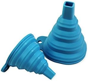 Silicone Collapsible Funnel - Set of 2, Large and Small - Food Grade, BPA free, Dishwasher Safe, Foldable - Heat and Cold Resistant