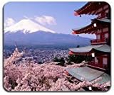 Japanese Fuji Temple Sakura Cherry Blossom Cool Computer Mouse Pad