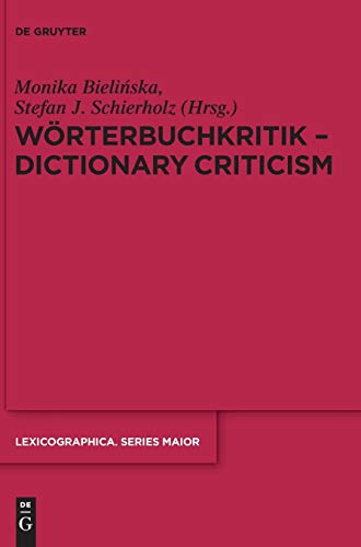 Wörterbuchkritik Dictionary Criticism Lexicographica Series Maior  | amzdealz