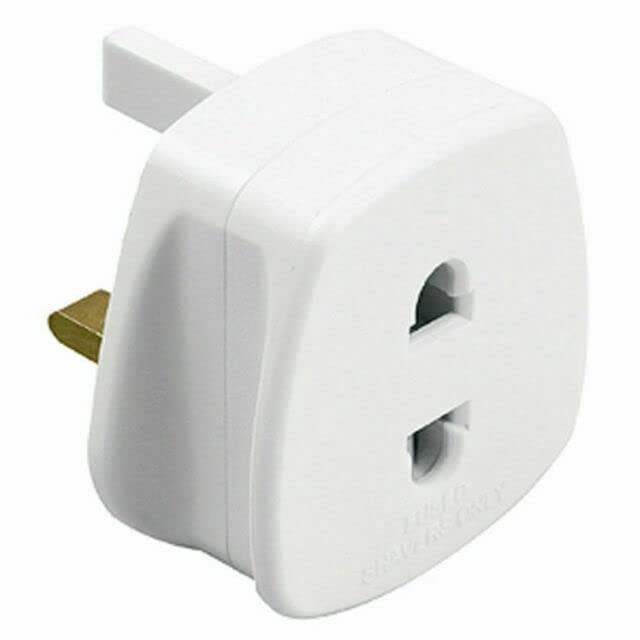 DECK INN Pack of 2 Toothbrush Adaptor Plug UK - 2 Pin to 3 Pin Electric Converter - 1A Electric Shaver Plug Adaptor White — image 1