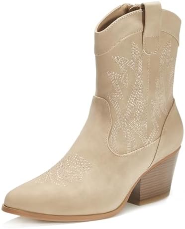 Amazon.com | UniqueStride Womens Suede Square Toe Ankle Boots