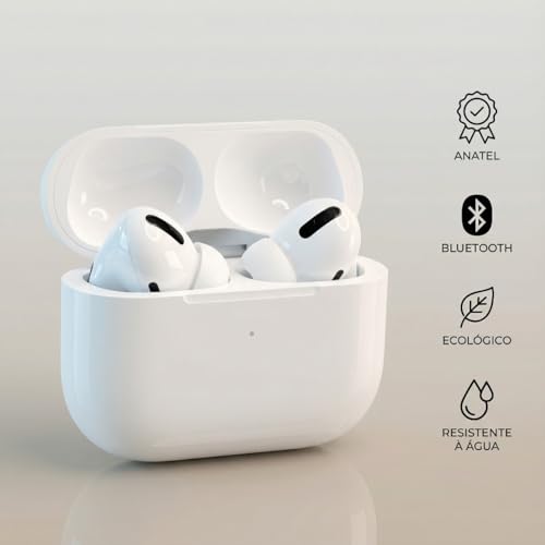 Fone Sem Fio Bluetooth Bt-5 Anti Ruido C/Qualidade Premium Cancelamento de Ruído e Bateria Longa Duração | Fone Compatível iOS e Android, controle de toque e case magnetica (Branco)