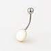 Belly Button Ring, Surgical Steel & Mother Of Pearl Shell Tribal Indian Navel Piercing,12g, Handmade Body Jewelry